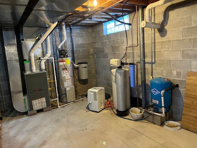 utilities with heating unit and water heater