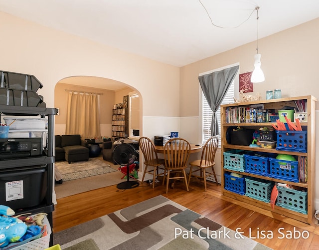 dining area featuring hardwood / wood-style floors