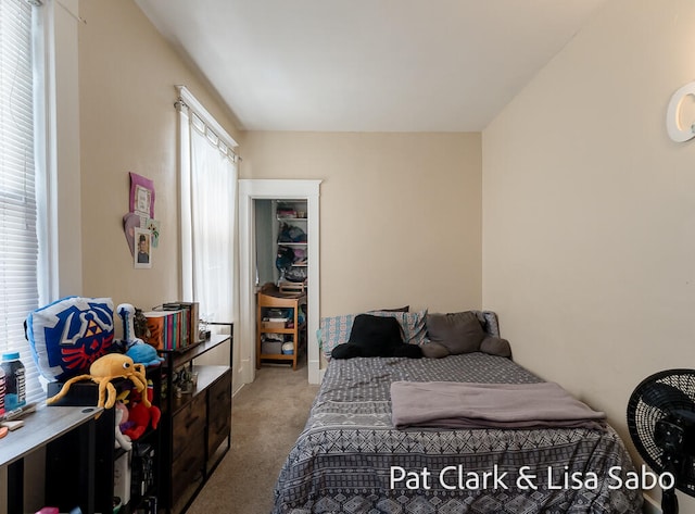 view of carpeted bedroom