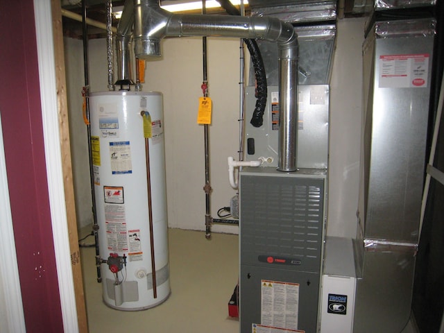 utilities with heating unit and water heater