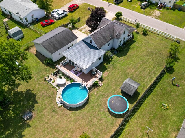 515 Locust St, Howard City, MI 49329 - drone / aerial view of a pool
