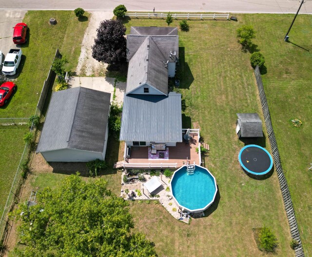 515 Locust St, Howard City, MI 49329 - drone / aerial view of a pool area