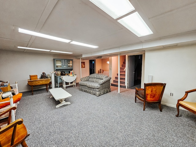 interior space featuring carpet flooring