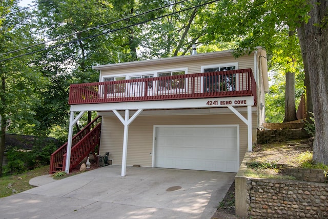 front facade with a garage