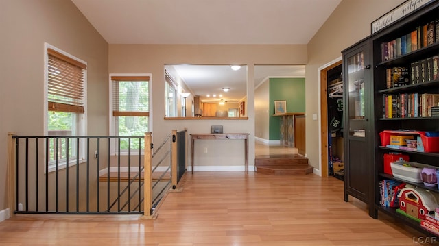 corridor featuring light hardwood / wood-style flooring