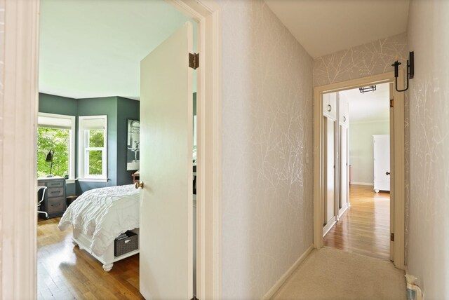 9300 Ormes Rd, Vassar, MI 49768 - hall featuring wood finished floors and baseboards