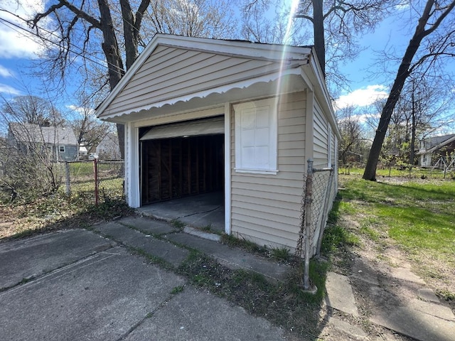 view of garage