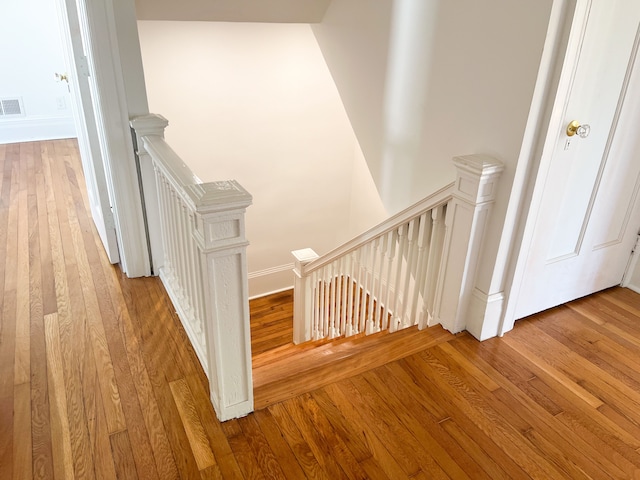 488 Parkview Dr, Detroit, MI 48214 - staircase with hardwood / wood-style flooring
