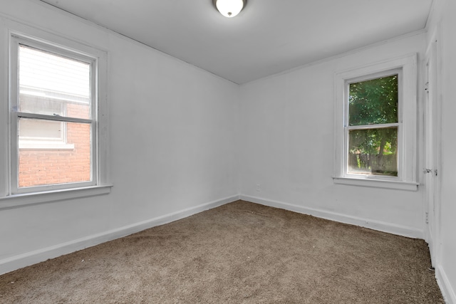 view of carpeted spare room