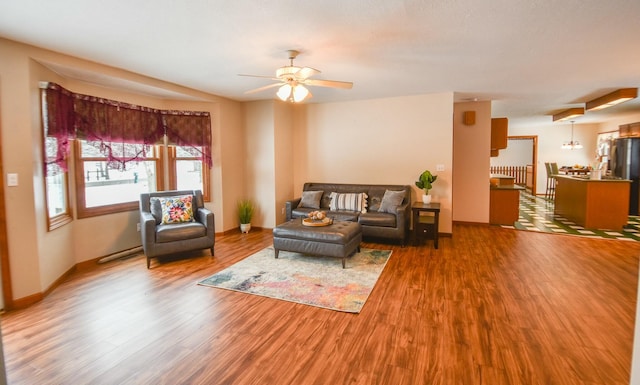 204 W Hatmaker Rd, Coldwater, MI 49036 - living area with wood finished floors and ceiling fan