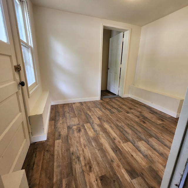 empty room featuring dark hardwood / wood-style flooring