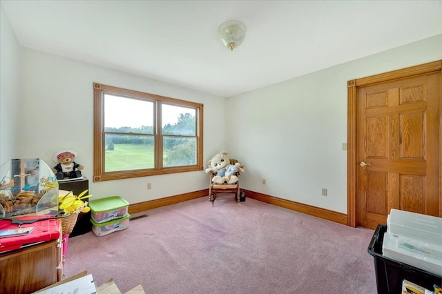 game room featuring carpet flooring