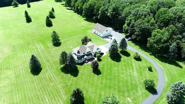 aerial view featuring a rural view