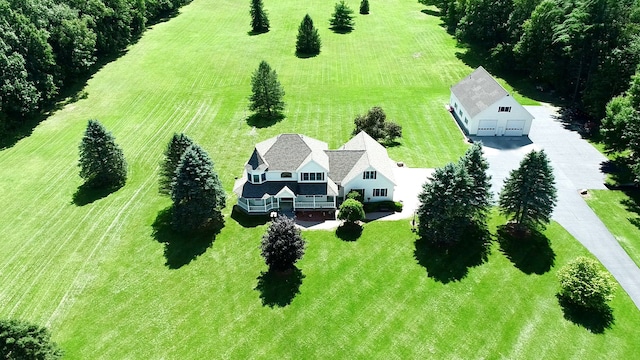 bird's eye view with a rural view