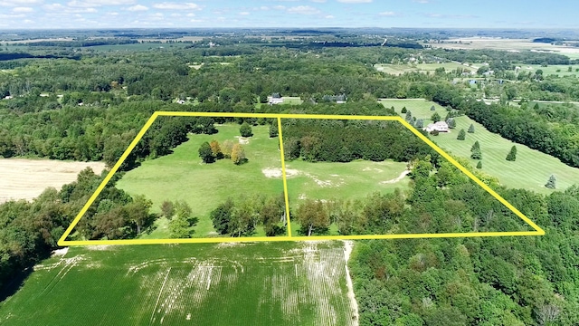 bird's eye view featuring a rural view