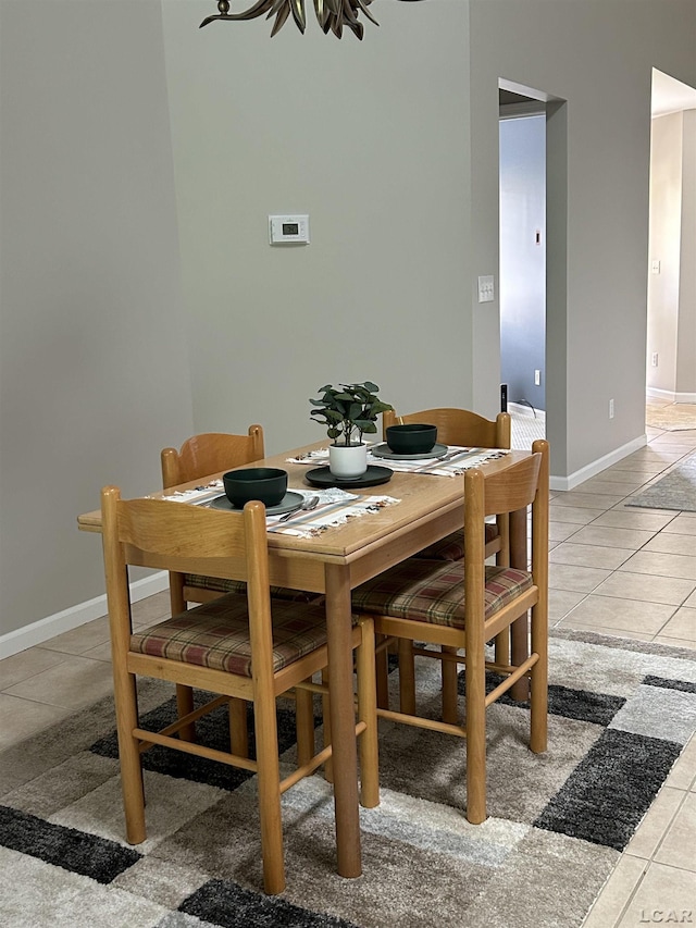 view of tiled dining room