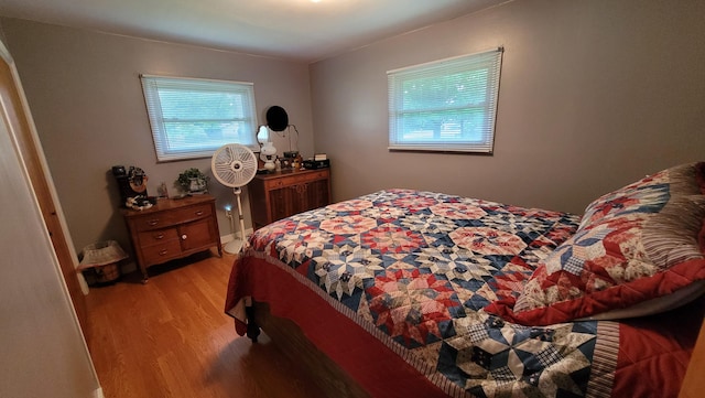 bedroom featuring light hardwood / wood-style floors