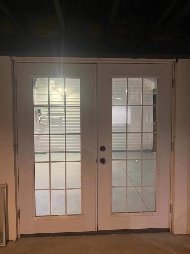 doorway to outside with french doors