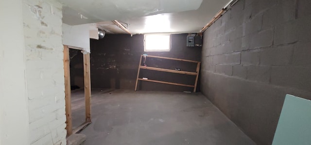 basement with electric panel