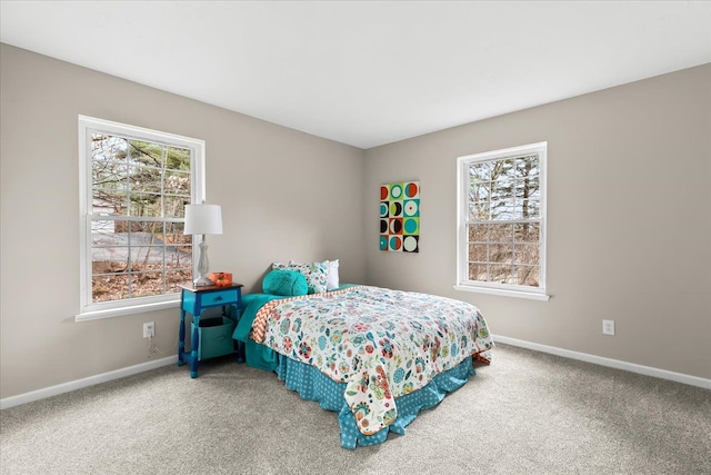 bedroom featuring carpet