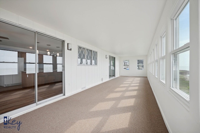 view of unfurnished sunroom