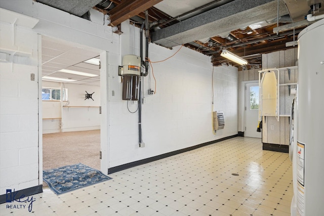 6800 Lakeshore Dr, Newport, MI 48166 - basement featuring tile patterned floors, a central vacuum unit, and healthy amount of natural light