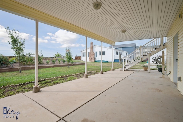 6800 Lakeshore Dr, Newport, MI 48166 - view of patio / terrace with stairway