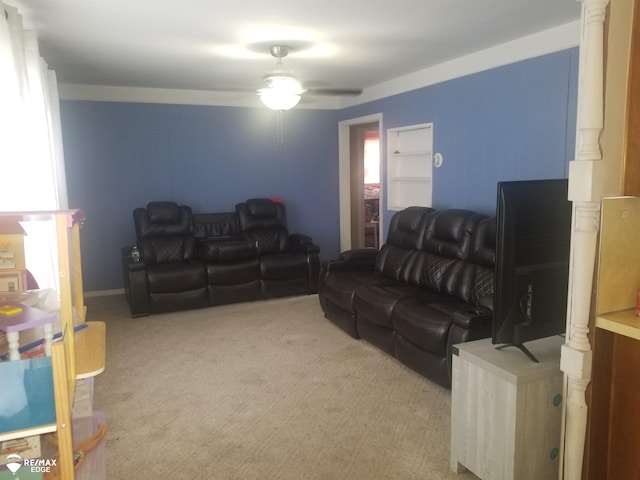 5439 Richfield Rd, Flint, MI 48506 - living area featuring ceiling fan and light carpet