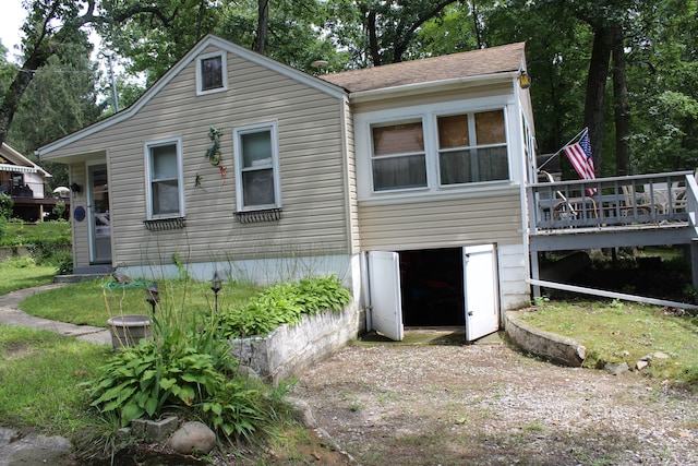 exterior space featuring a deck