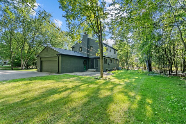 exterior space featuring a garage