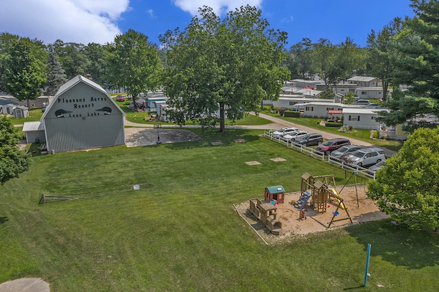 view of yard featuring a playground