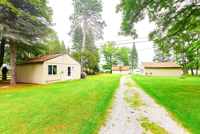 1130 W Higgins Lake Dr, Roscommon, MI 48653 - view of grassy yard with driveway