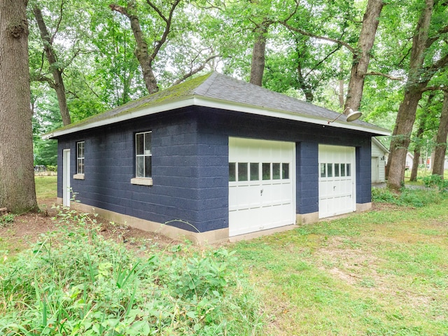 view of garage