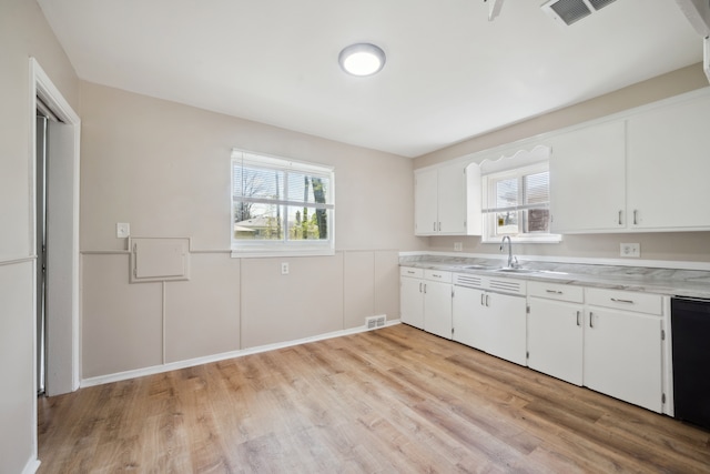 kitchen featuring a sink, healthy amount of natural light, and light countertops