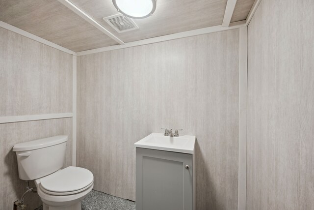 bathroom with toilet and vanity