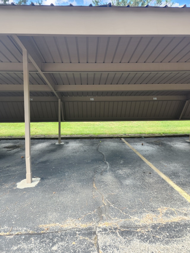 view of car parking with a carport