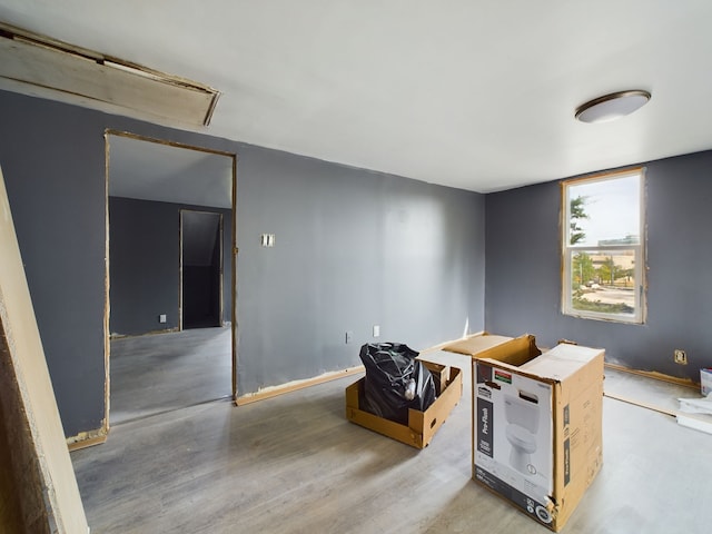 home office featuring hardwood / wood-style flooring