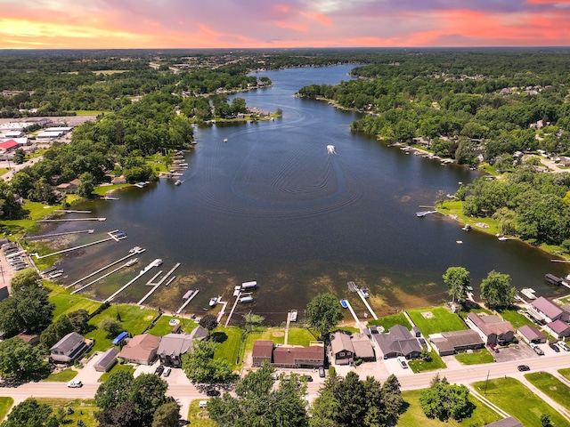1794 S Hughes Rd, Brighton, MI 48114 - aerial view at dusk of a water view