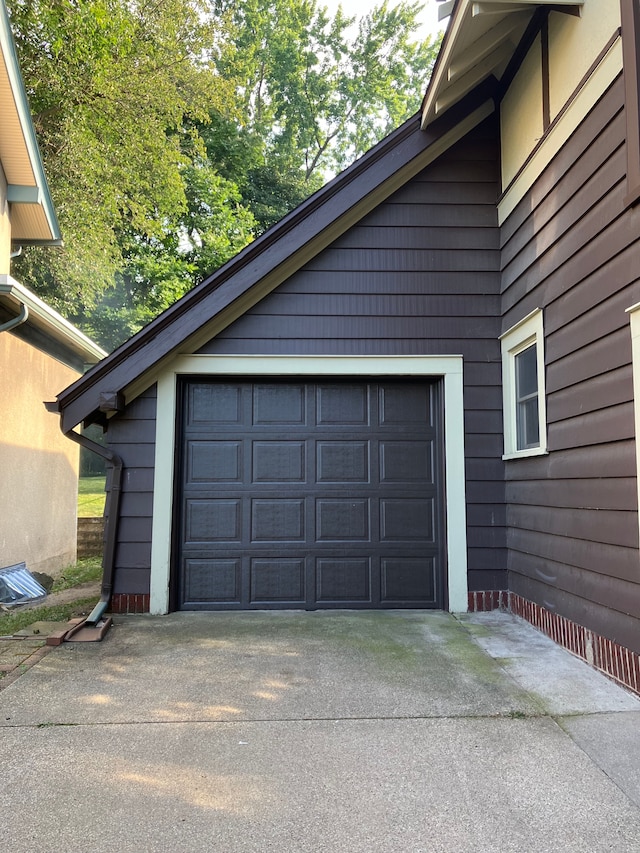 view of garage