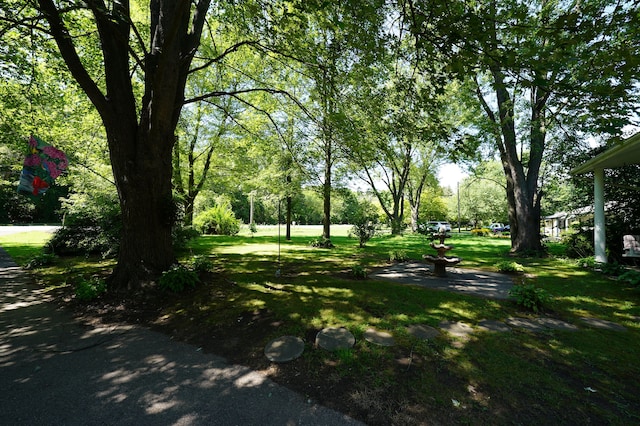 view of property's community featuring a yard