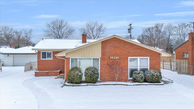 view of snow covered exterior