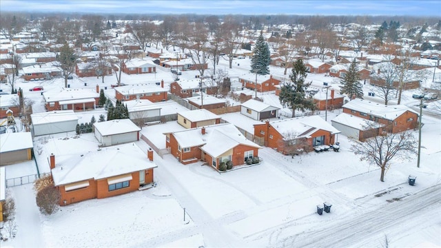 view of snowy aerial view