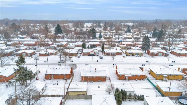 view of snowy aerial view