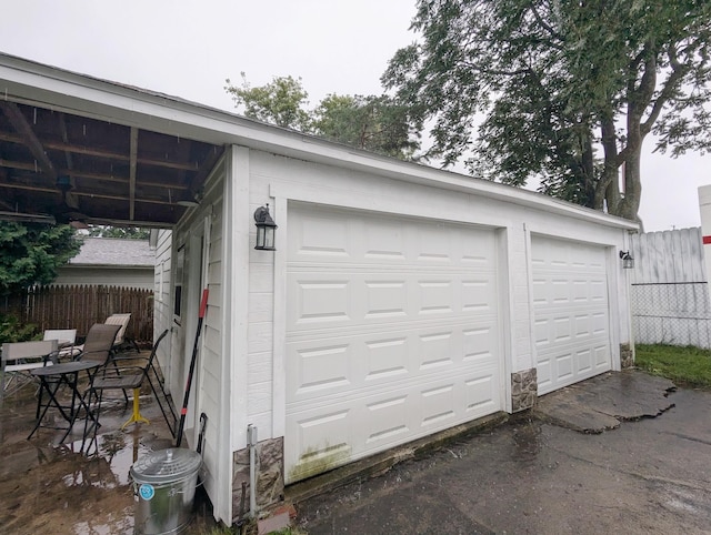 view of garage