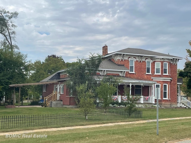 italianate house with a front yard