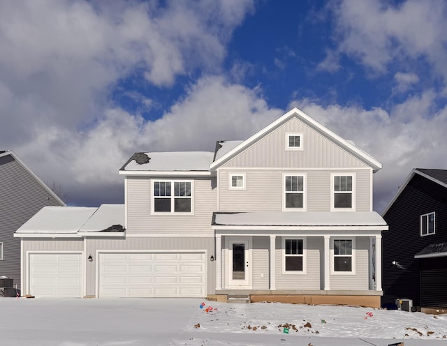 view of property featuring a garage