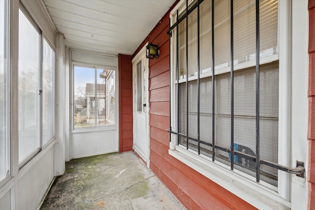 view of unfurnished sunroom