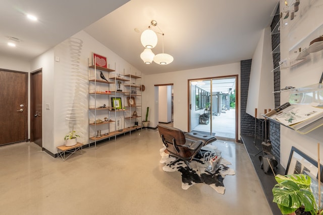 interior space with concrete floors