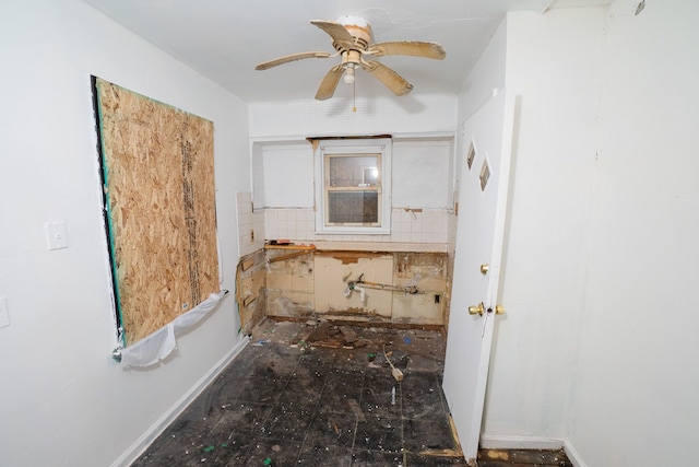 bathroom with ceiling fan