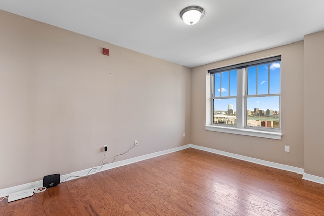 empty room featuring wood-type flooring